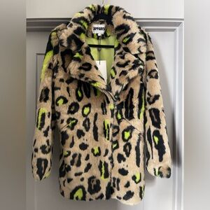 Apparis Leopard Print Faux Fur Jacket